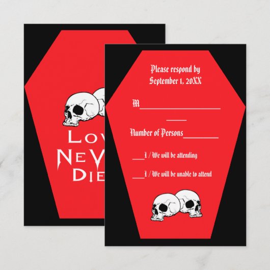 Coffin Ebony III (Ruby) RSVPカード- LND 出欠カード (正面/裏面)