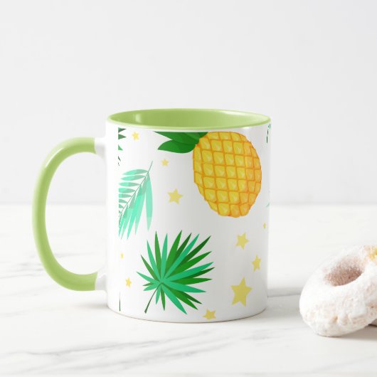 Coffy Mug WIthトロピックパターン マグカップ (ドーナツ)