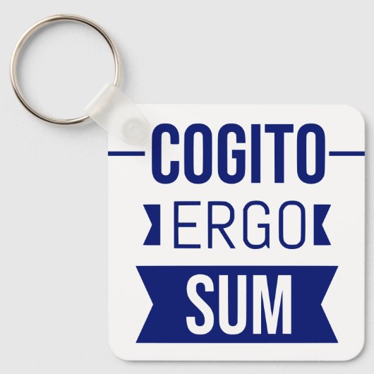Cogito ergo sum – ラテン語フレーズ キーホルダー (正面)