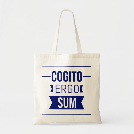 Cogito ergo sum – ラテン語フレーズ トートバッグ (正面)