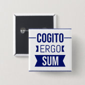 Cogito ergo sum – ラテン語フレーズ 缶バッジ (正面&裏面)
