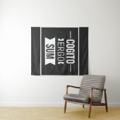 Cogito ergo sum – ラテン語フレーズ – 黒 タペストリー (インサイチュ(横))