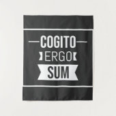Cogito ergo sum – ラテン語フレーズ – 黒 タペストリー (正面)