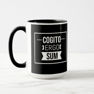 Cogito ergo sum – ラテン語フレーズ – 黒 マグカップ