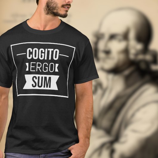 Cogito ergo sum – ラテン語フレーズ – 黒 tシャツ