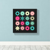 Cogs – カラー01 – 黒 キャンバスプリント (インサイチュ (ウッドフロア))