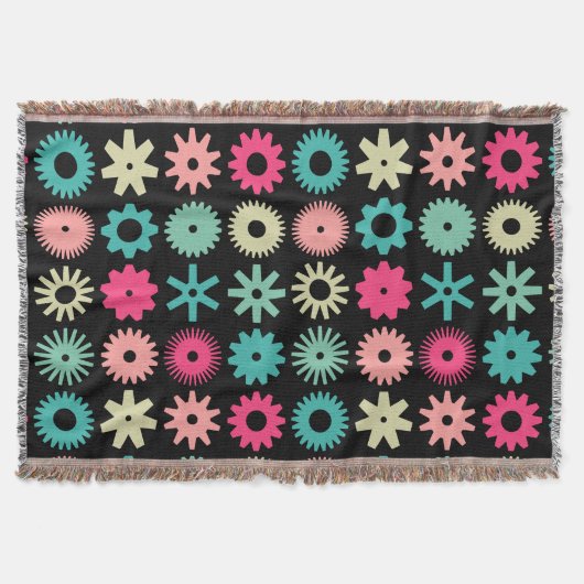 Cogs – カラー01 – 黒 スローブランケット (正面)