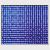 Cogs – ベビーブルーon深いネイビー ラッピングペーパー (フラット)