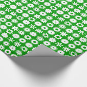 Cogs – 緑の上に白 ラッピングペーパー (角)