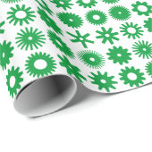 Cogs – 草の緑(白) ラッピングペーパー (ロールコーナー)