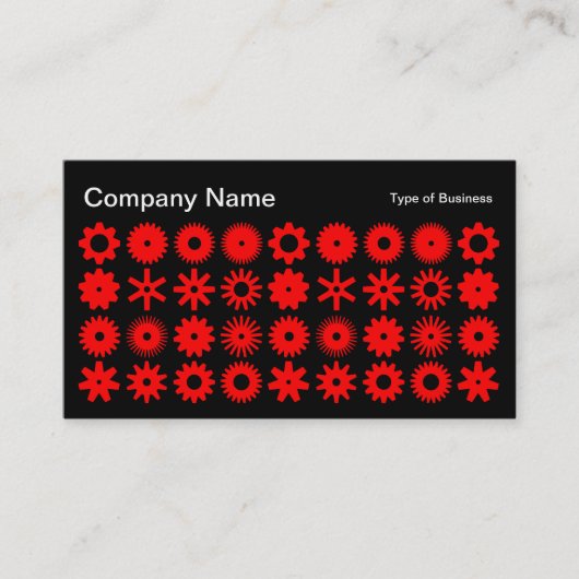 Cogs – 黒に赤 名刺 (正面)