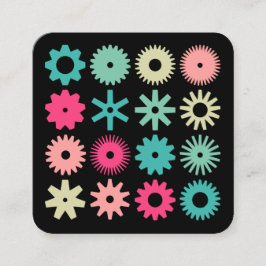 Cogs – 黒の色 スクエア名刺