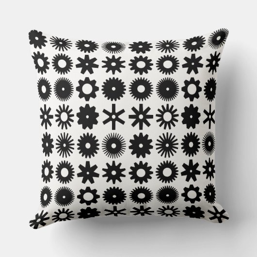 Cogs – 黒オン白 クッション (裏面)