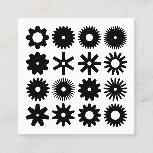 Cogs – 黒オン白 スクエア名刺 (正面)