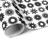 Cogs – 黒オン白 ラッピングペーパー (ロールコーナー)