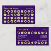 Cogs - 3D金ゴールドカラー、深い紫 名刺 (正面/裏面)