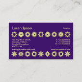 Cogs - 3D金ゴールドカラー、深い紫 名刺 (裏面)