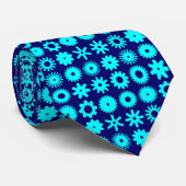 Cogs - Cyan on Deep Navy ネクタイ (ロール)