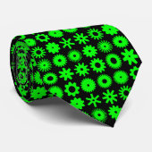 Cogs - Green on Black ネクタイ (ロール)