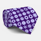 Cogs - Powder Blue on Deep Purple ネクタイ (ロール)