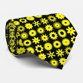 Cogs - Yellow on Black ネクタイ (ロール)