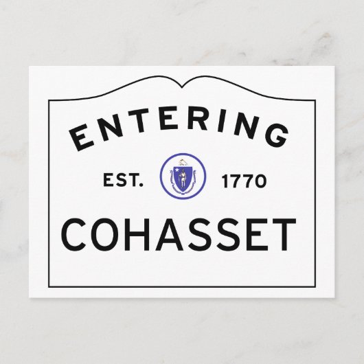 COHASSET MASSACHUSETTS通り署名の入力 ポストカード (正面)