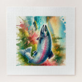Coho salmon 180724AREF119 - Watercolor ジグソーパズル (横)