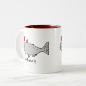 Cohohohoのクリスマスのサケの落書き ツートーンマグカップ (正面左)