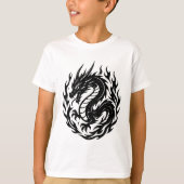 Coiled Fire Dragon Tattoo Style Tシャツ (正面)