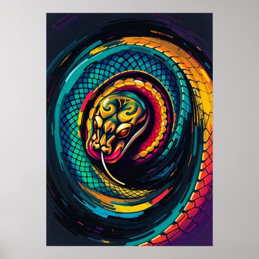 Coiled Serpent Spiral Art ポスター (正面)