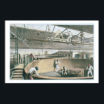 Coiling the telegraph cable in the tanks at the wo ポスター<br><div class="desc">Image:192780  Coiling the telegraph cable in the tanks at the works in Greenwich,  from 'The Atlantic Telegraph' by William Howard Russell,  published 1866 (colour litho) (see also 192775-779,  192781-791). Dudley,  Robert (fl.1865-91). Private Collection,  The Stapleton Collection.  Art,  Fine Art.</div>
