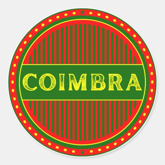 Coimbra City Pride Emblem – Portuguese Identity ラウンドシール (正面)