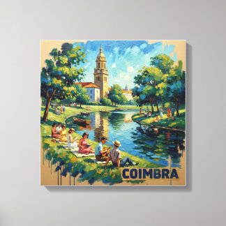 Coimbra Portugal Riverside Charm Stretched Canvas キャンバスプリント