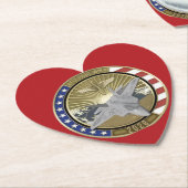 Coin 1 Heart Shaped Coasters ペーパーコースター (アングル)