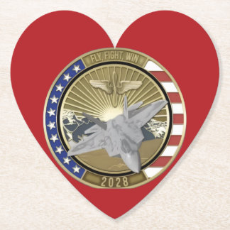 Coin 1 Heart Shaped Coasters ペーパーコースター