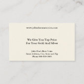 Coin Dealer Business Card 名刺 (裏面)