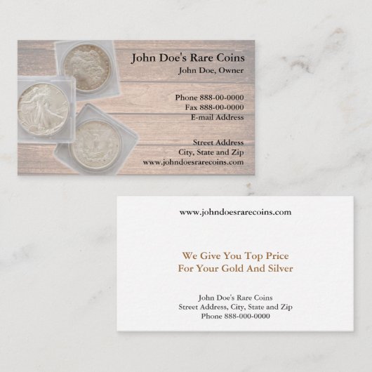 Coin Dealer Business Card 名刺 (正面/裏面)