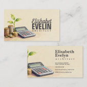 Coins, Sprout and Calculator 名刺 (正面/裏面)