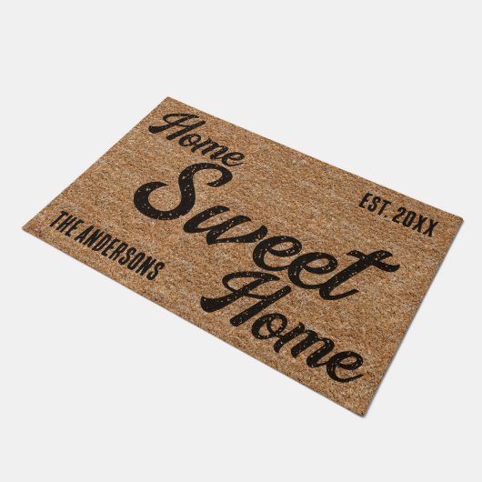 Coirテクスチャホームスイートホームドーパーソナライズされたマット ドアマット (アングル)