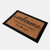 Coir素朴ルックウェルカムファミリー名パーソナライズされた ドアマット (アングル)
