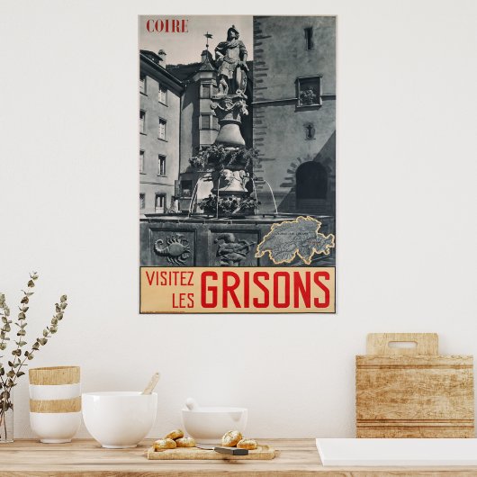 Coire, Visitez les Grisons, Travel Poster ポスター (キッチン)