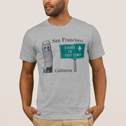 Coitタワー、サンフランシスコ、カリフォルニア Tシャツ (正面)
