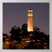 Coit Tower at Night ポスター (正面)