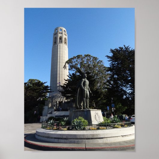 Coit Tower & Columbus Statue #1-1 Poster ポスター (正面)