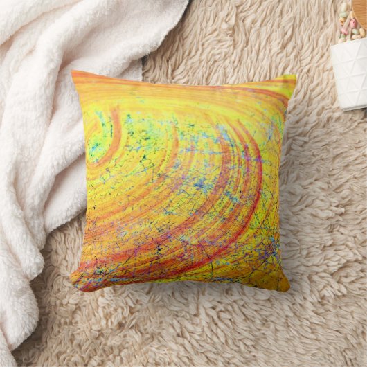 cojín amarillo líneas curvas クッション (ブランケット)