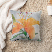 Cojín con acuarela de  lirio naranja クッション (ブランケット)