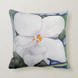 Cojín con acuarela de violeta africana クッション