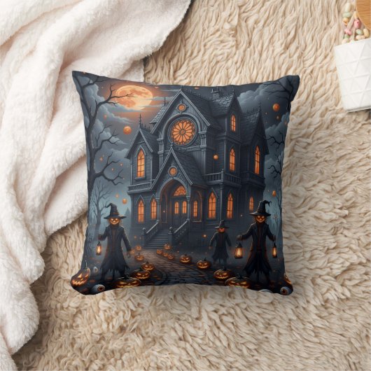 Cojin con diseño de Halloween castillo embrujado クッション (ブランケット)