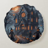 Cojin con diseño de Halloween castillo embrujado ラウンドクッション (裏面)