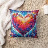 Cojin corazón pixel  クッション (ブランケット)